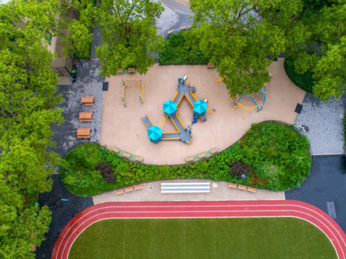 Yaboo Fence - Jesse Owens Playground and Pool. Drone Photography